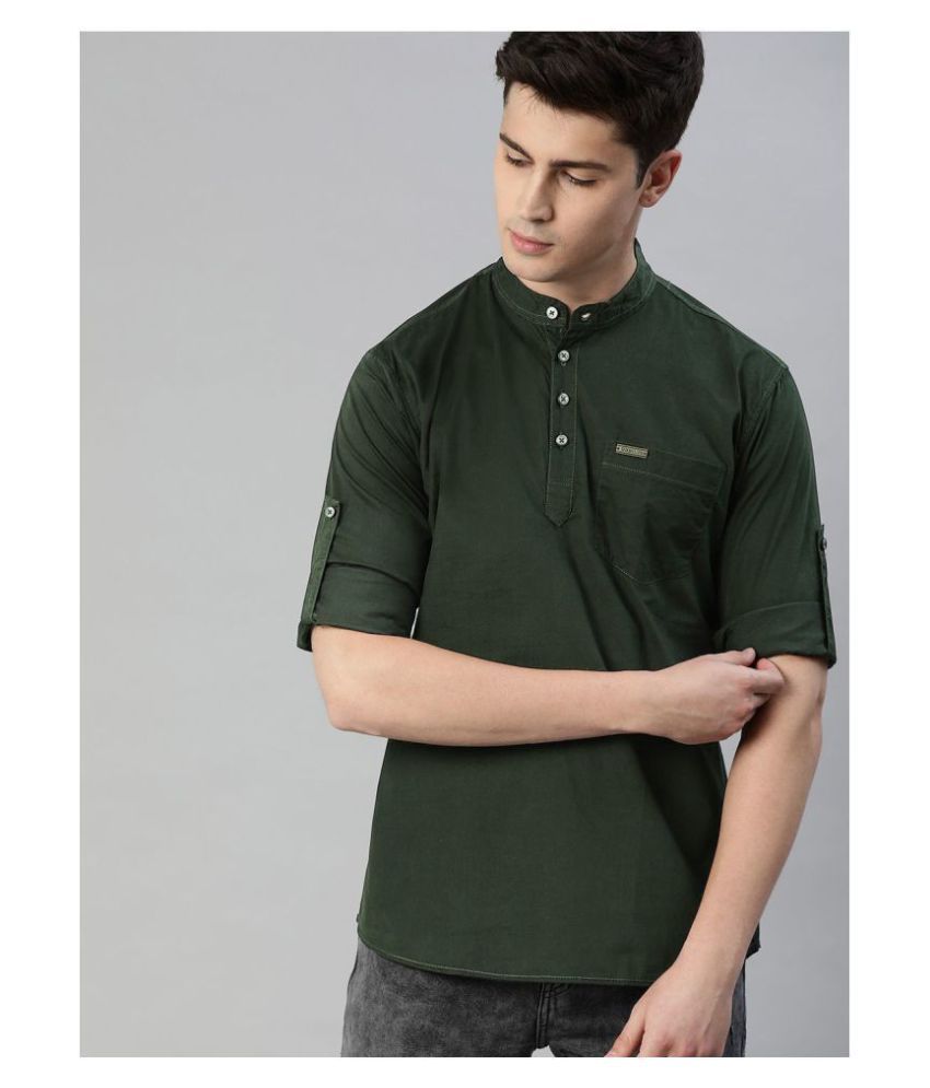     			Urbano Fashion 100 Percent Cotton Green Shirt