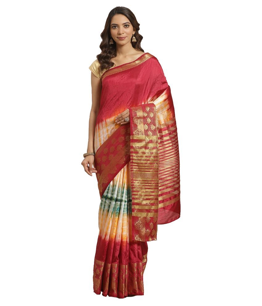     			Aarrah Maroon Silk Blend Saree - Single