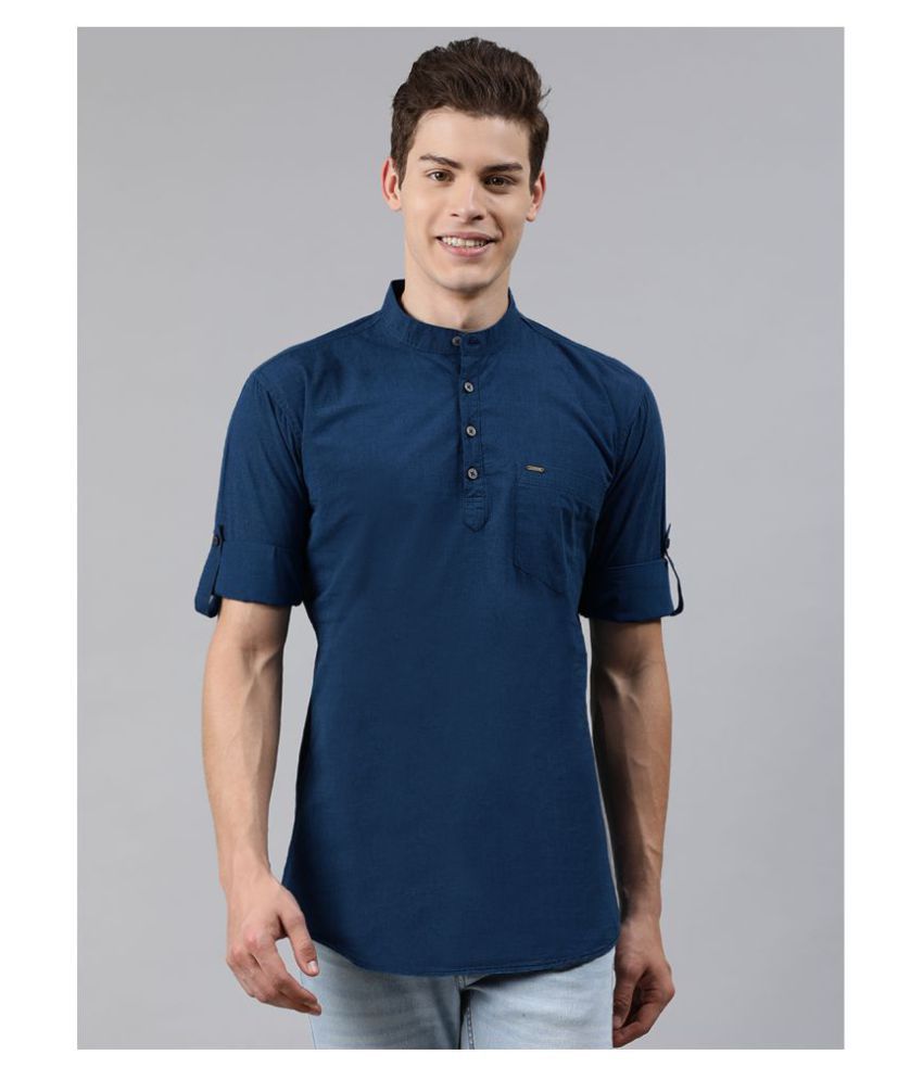     			Urbano Fashion 100 Percent Cotton Blue Shirt