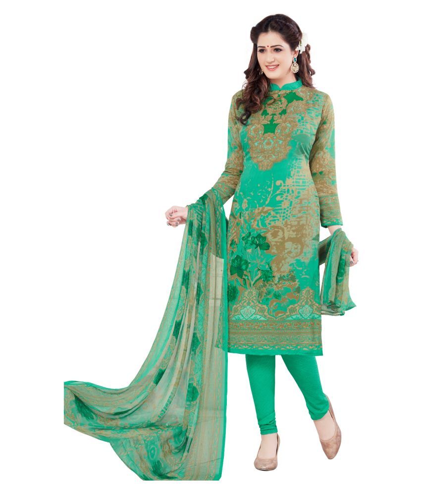     			shree jeenmata collection Green,Grey Synthetic Unstitched Dress Material - Single