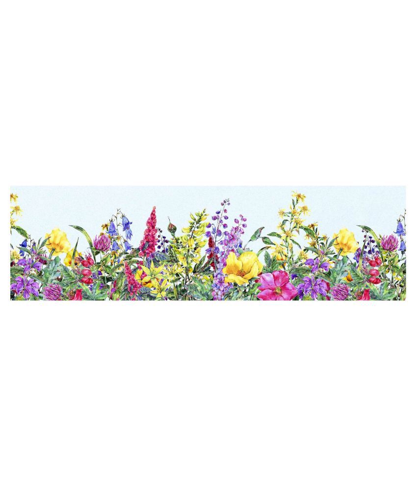     			WallDesign Orchid Multicolor Flower - 14 cm W x 153 cm L Floral Sticker ( 153 x 14 cms )