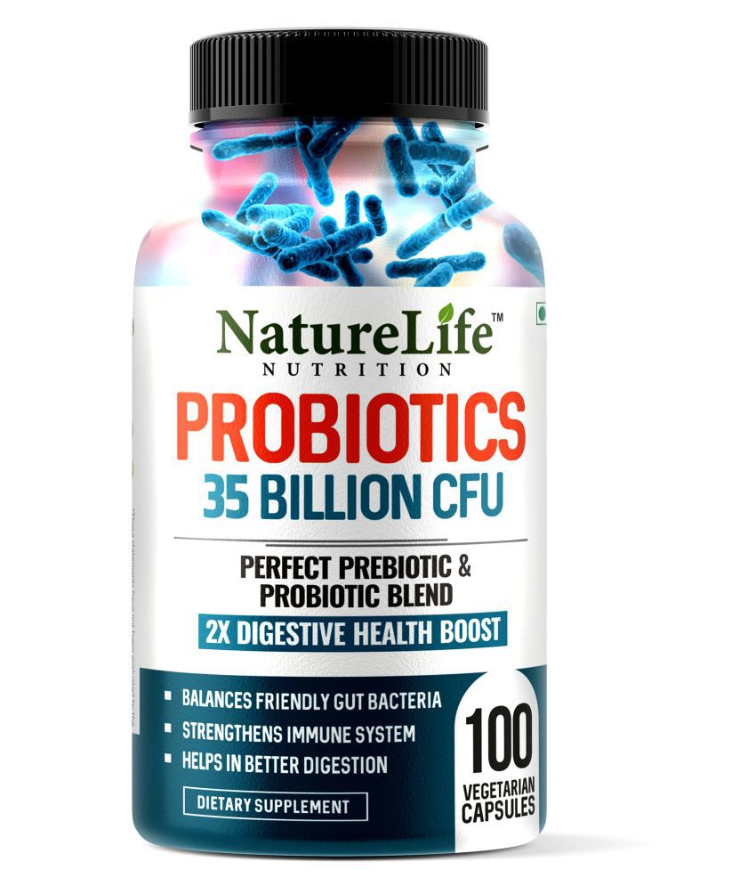 NatureLife Nutrition Probiotics 35 Billion CFU 16 Strains with Prebiotics 100 no.s Multivitamins Capsule