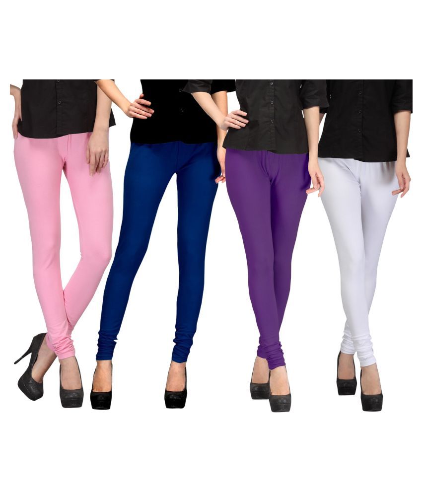     			FnMe - Pink Cotton Women's Leggings ( Pack of 4 )