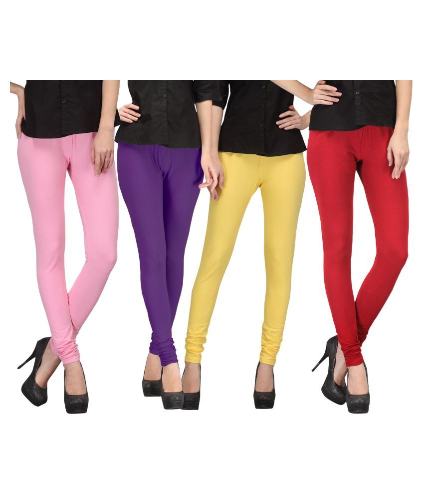     			FnMe Cotton Lycra Pack of 4 Leggings