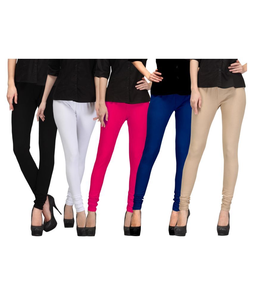     			FnMe Cotton Lycra Pack of 5 Leggings