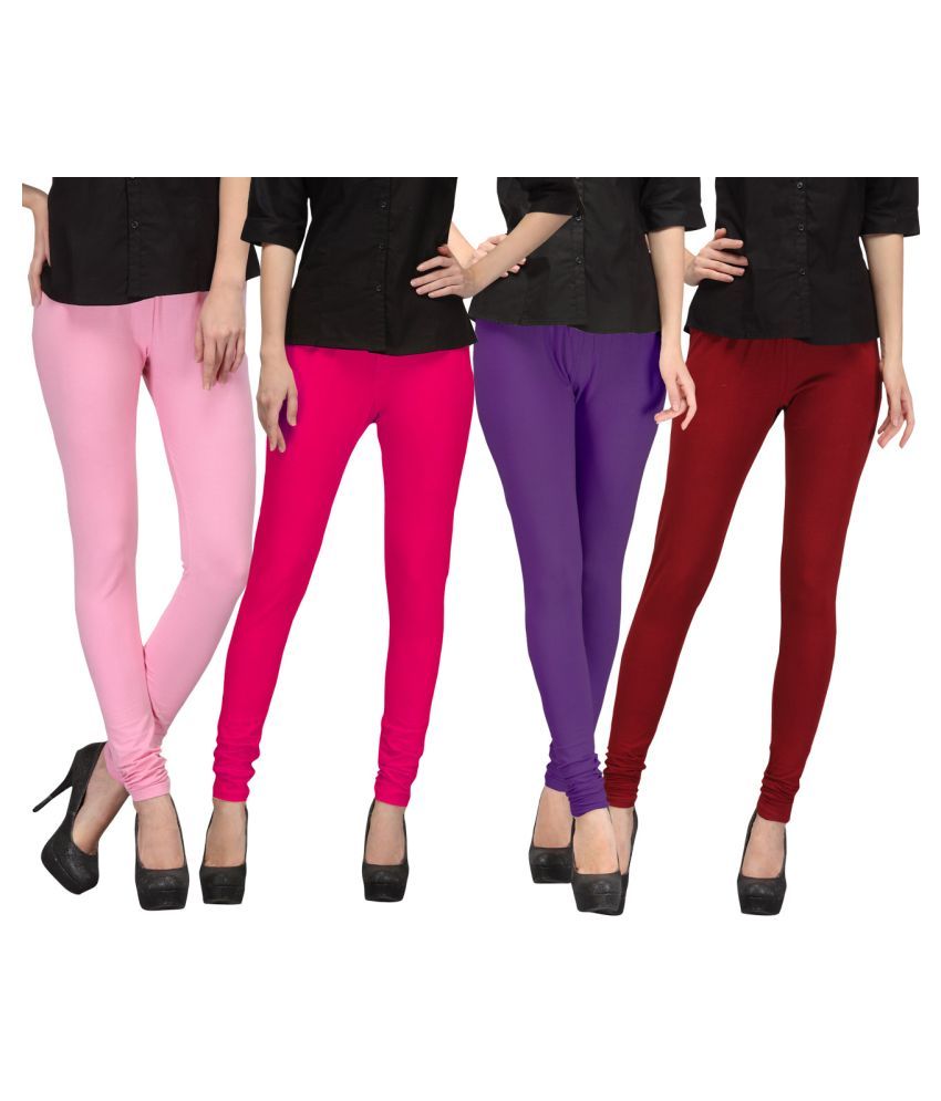     			FnMe Cotton Lycra Pack of 4 Leggings