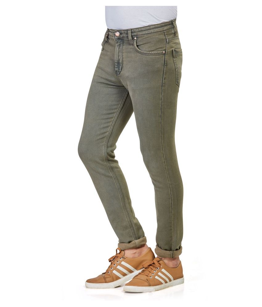 olive green denim jeans mens