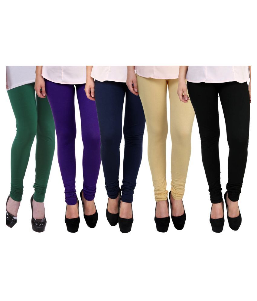     			FnMe Cotton Lycra Pack of 5 Leggings