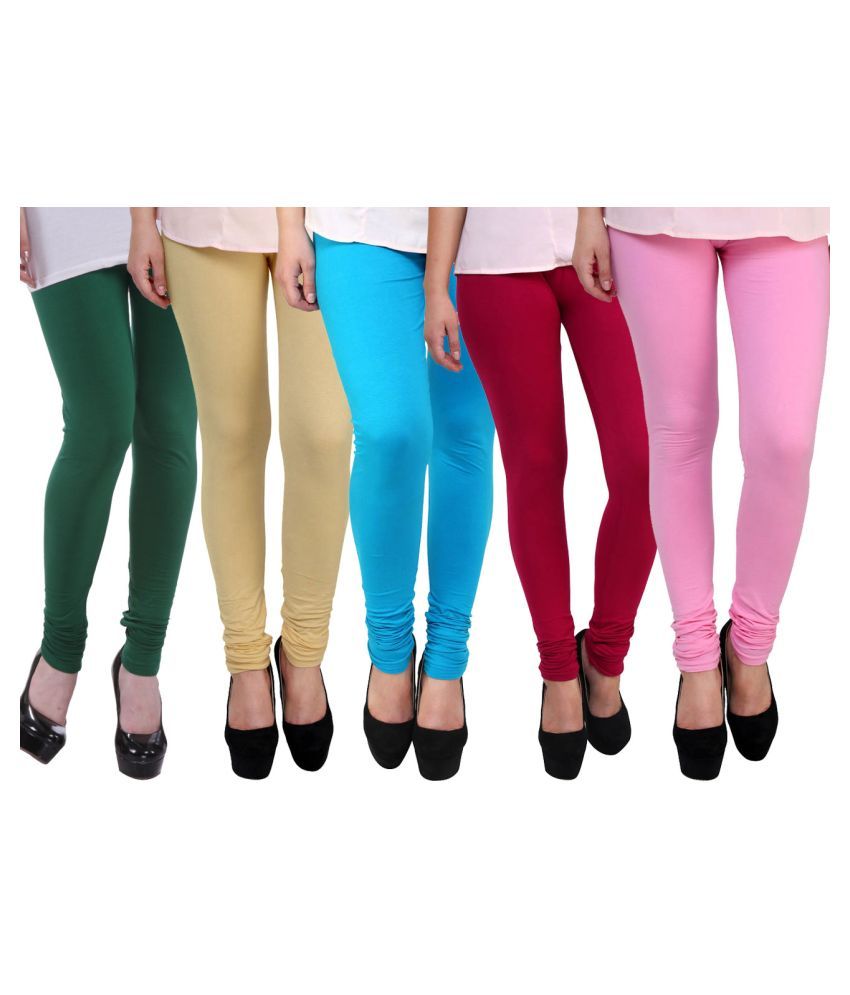     			FnMe Cotton Lycra Pack of 5 Leggings