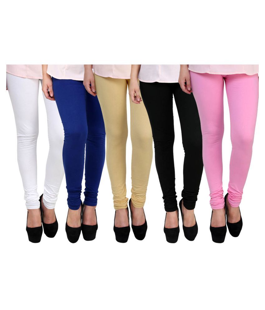     			FnMe Cotton Lycra Pack of 5 Leggings