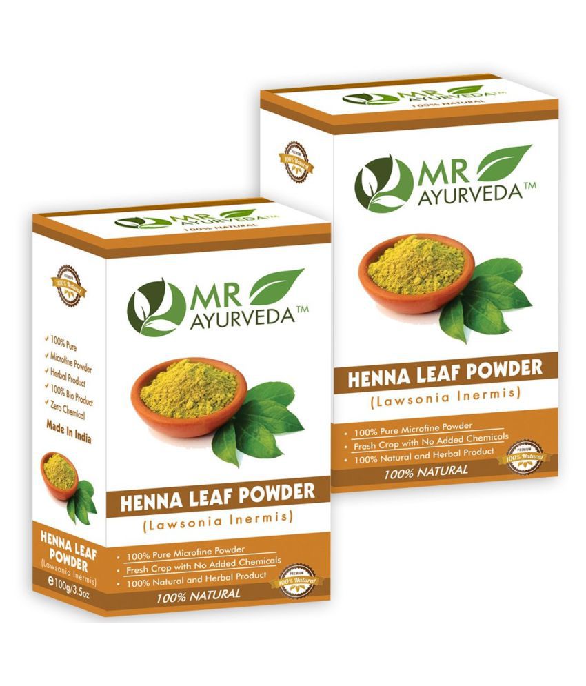     			MR Ayurveda Henna Powder, Hair Color Organic Henna 200 g Pack of 2