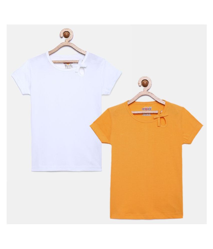     			Sinimini - Multicolor Cotton Blend Girl's T-Shirt ( Pack of 2 )