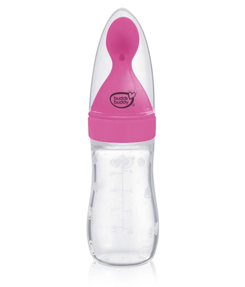 Buddsbuddy BPA Free Squeezy Silicone Cereal Feeder/feeding bottle 1pc BB7154,Pink