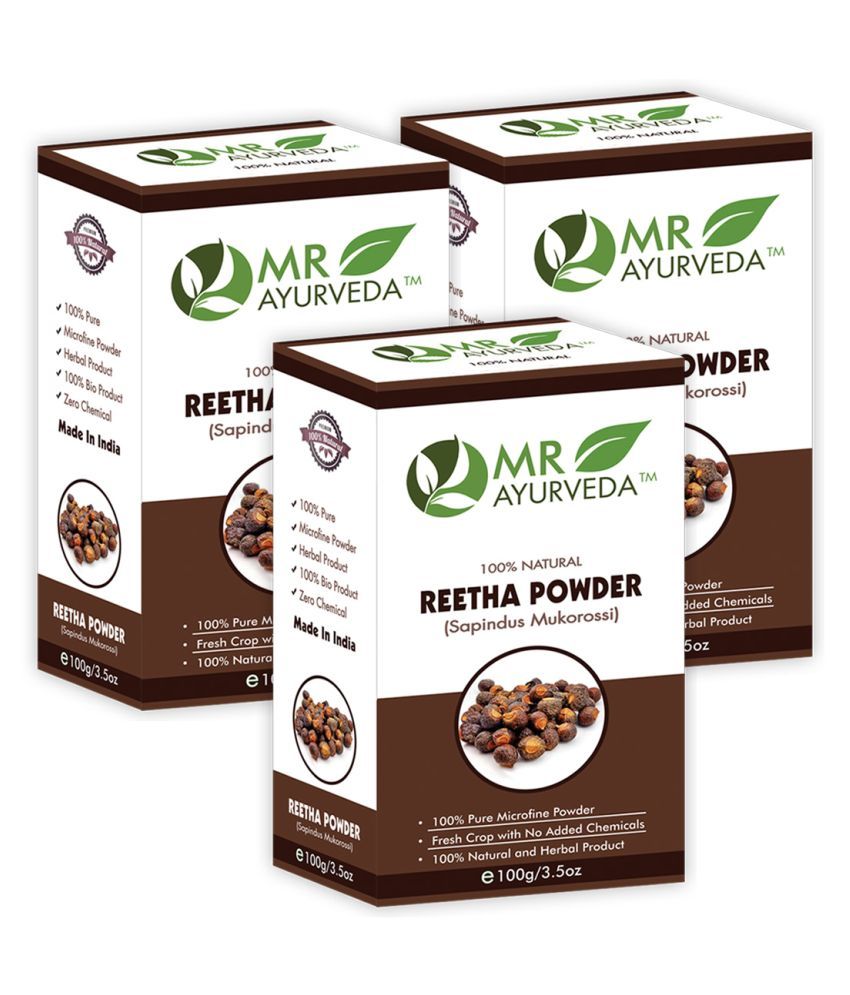     			MR Ayurveda 100% Organic Reetha Powder Hair Scalp Treatment 300 g Pack of 3