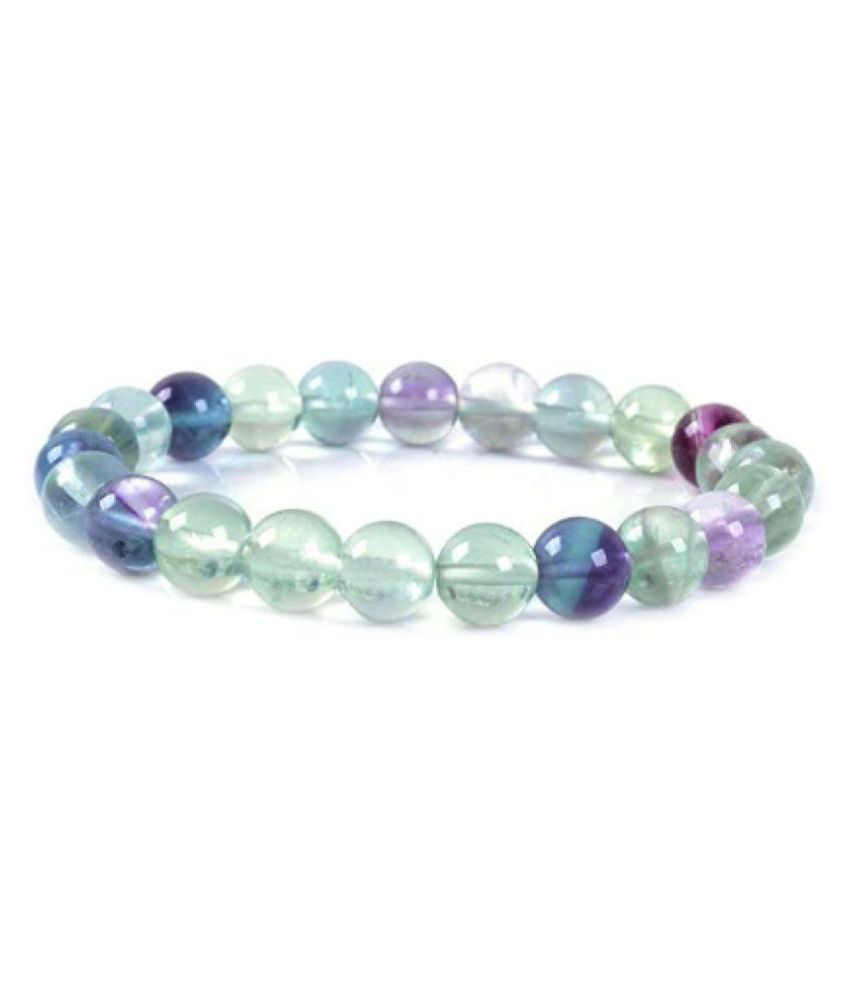     			8mm Green and Purple Flourite Natural Agate Stone Bracelet