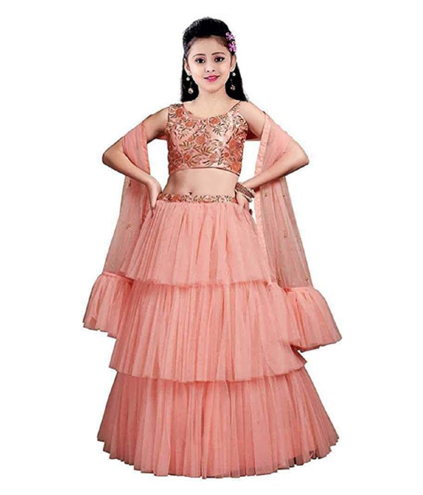 Nityanta Fab Net Ruffle Girls Lehenga 