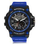 David Miller - Blue Silicon Analog-Digital Men's Watch