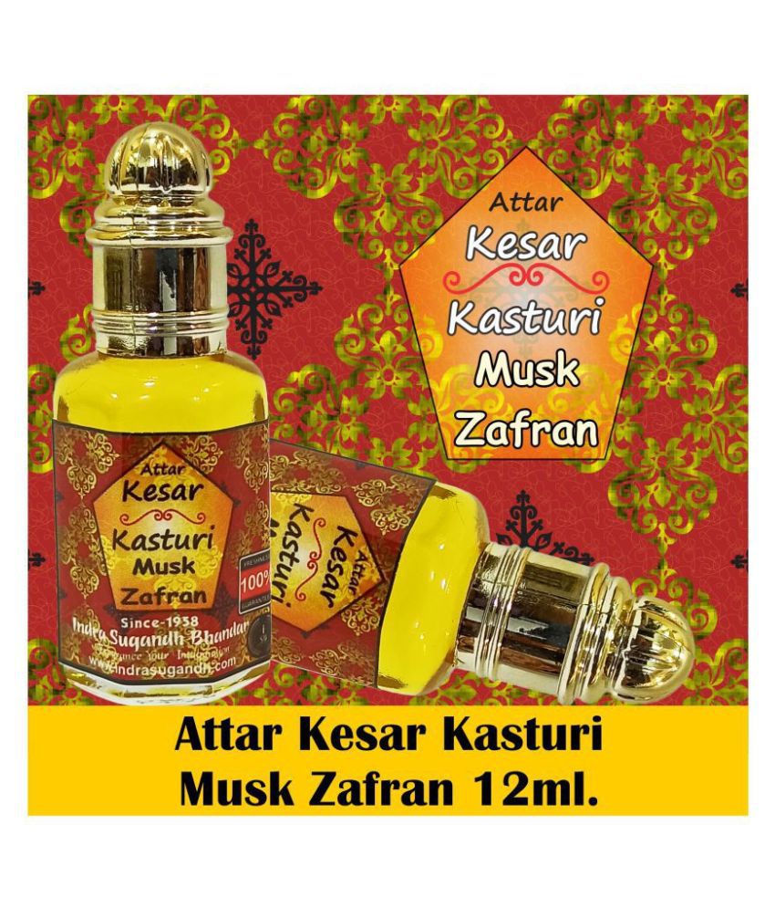     			INDRA SUGANDH BHANDAR - Kesar Kasturi Best Musk Zafran Combo Attar For Men & Women 12ml Pack Of 1