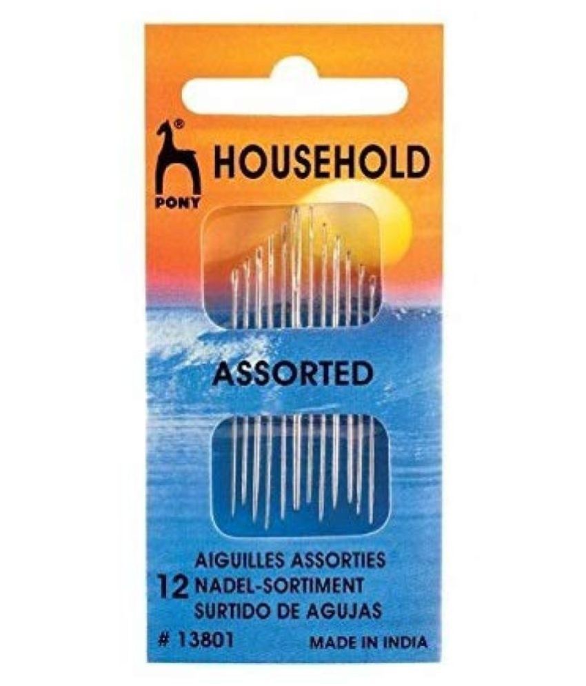     			Pony Cardboard 12 Pieces Hand Sewing Needles Set for Household Repair Kit, Size (3 X 1.5 inches) ( 13801, Nickel)