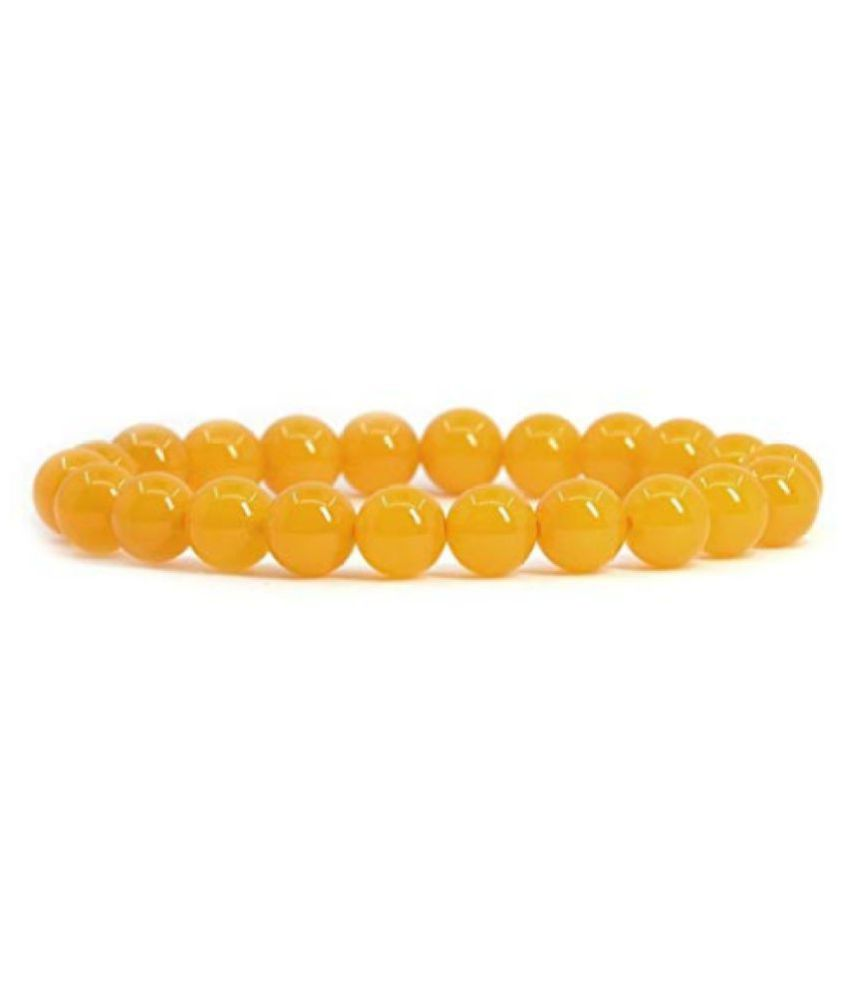     			8mm Yellow Agate Natural Agate Stone Bracelet