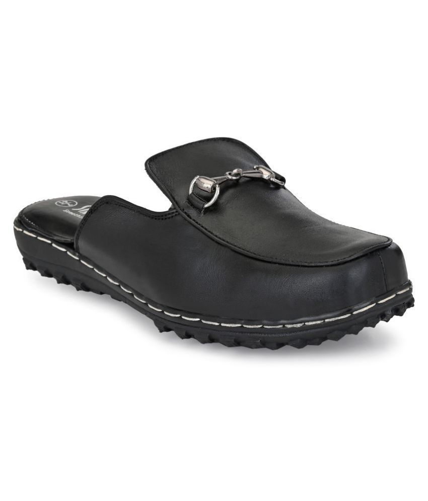 Sir Corbett Black Leather Sandals