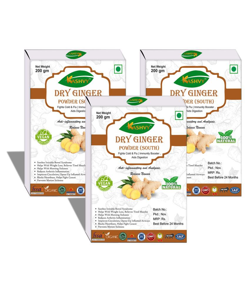 Kashvy Dry Ginger Powder 600 gm Pack of 3