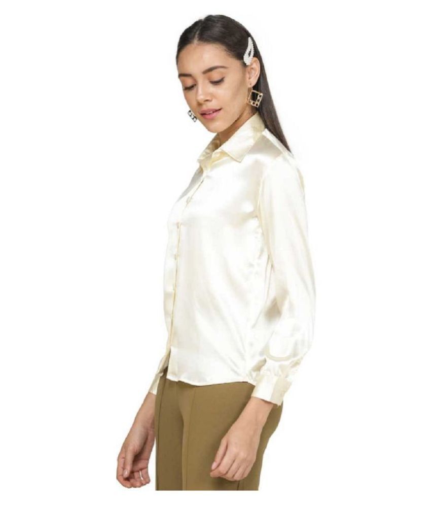 satin off white shirt