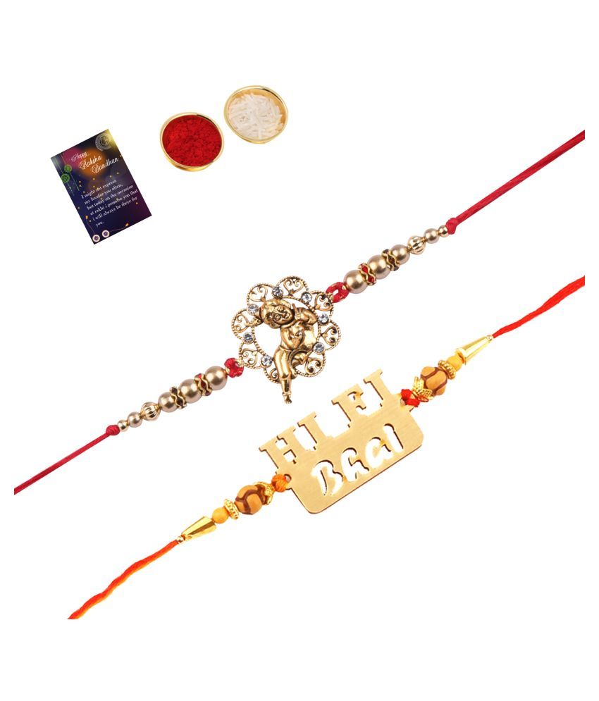     			Paola  Elegant  Bhaiya Rakhi " HI-FI BHAI" Designer Pendent With  Designer Look"BAL GOPAL"Rakhi Combo  For Bhaiya With Roli Chawal And  Greeting Card