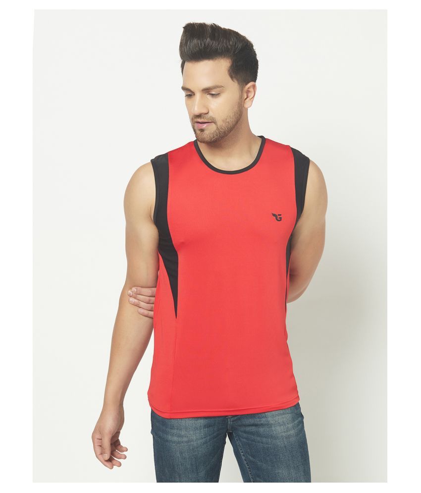     			Glito Polyester Men's Vest ( Red )