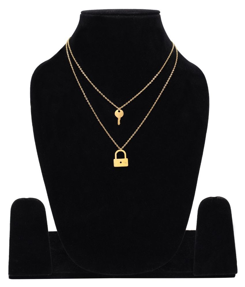 GoldNera BFF Necklace Lock Key Long 