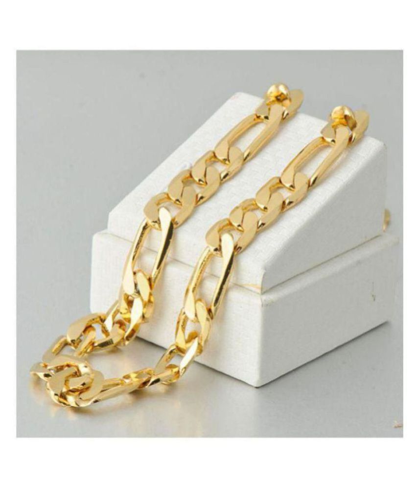 Jewar Mandi Sachin Link Chain Gold Plated Daily Use Stylish Designer Long Use Jewelry for Men & Boys