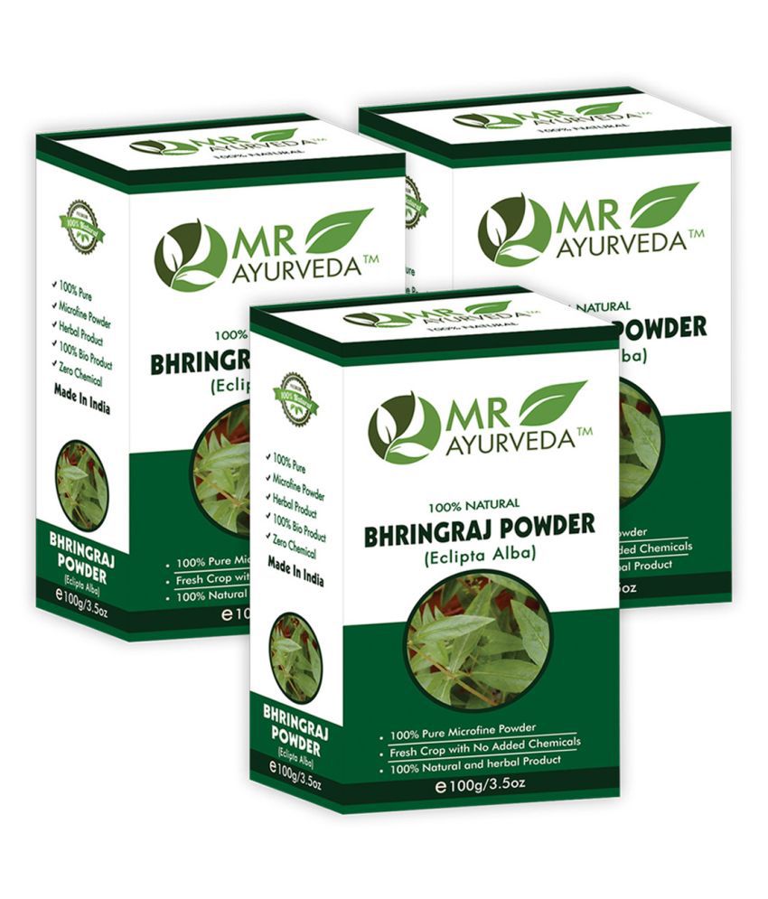    			MR Ayurveda Bhringraj Leaf Powder Hair Scalp Treatment 300 g Pack of 3