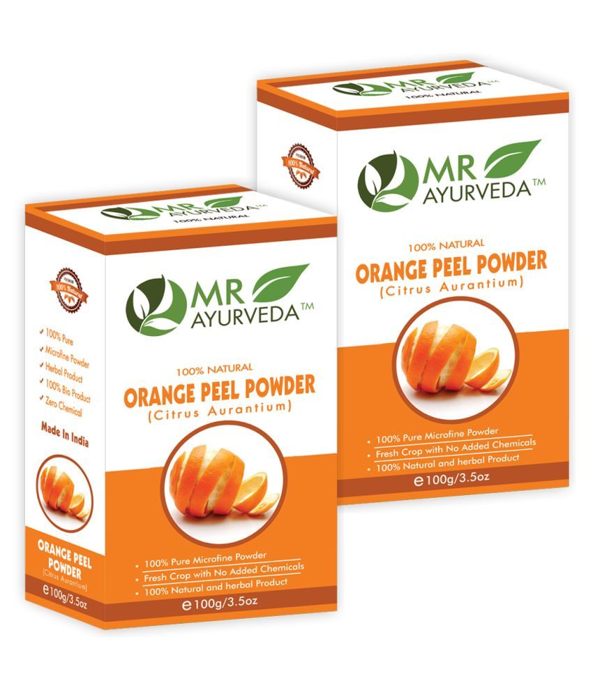     			MR Ayurveda Orange Peel Powder for Hair and Skin Face Pack Masks 200 gm Pack of 2