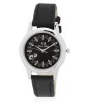 David Miller - Black Leather Analog Womens Watch