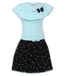 Cutecumber Pack of 1 Girls Polyester Top With Skirt ( Green )