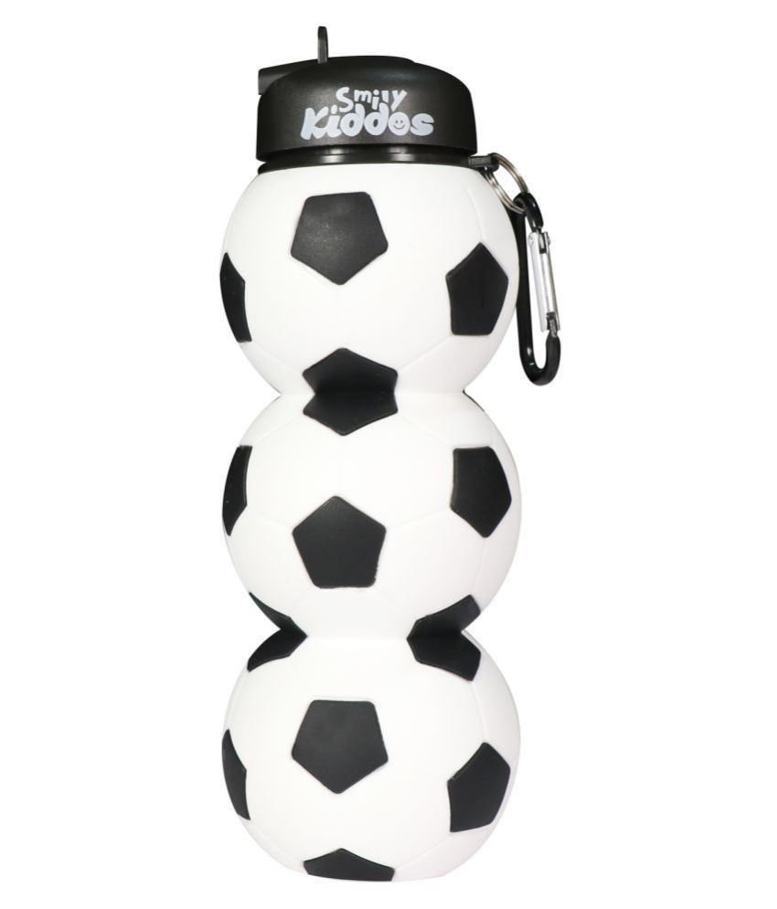     			Silicone Football Water bottle - Black & White