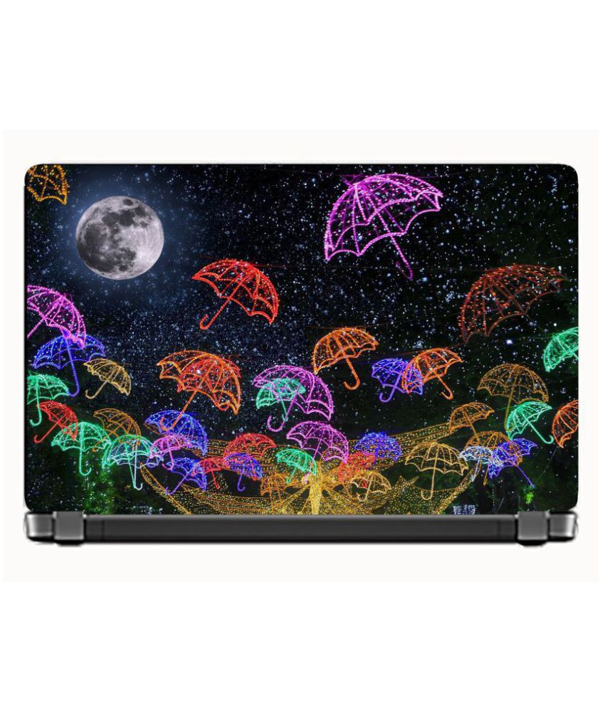     			KALARKARI Laptop Multicolor umbrellas Premium matte finish vinyl HD printed Easy to Install Laptop Skin/Sticker/Vinyl/Cover for all size laptops upto 15.6 inches
