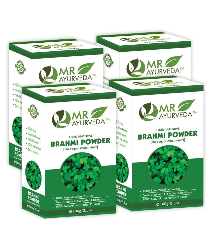    			MR Ayurveda 100% Natural Brahmi Powder for Hair Growth Hair Scalp Treatment 400 g Pack of 4