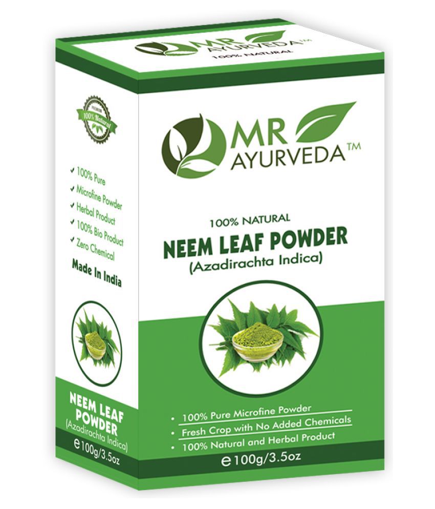 MR Ayurveda 100% Pure Neem Leaf Powder Face Pack Masks 100 gm