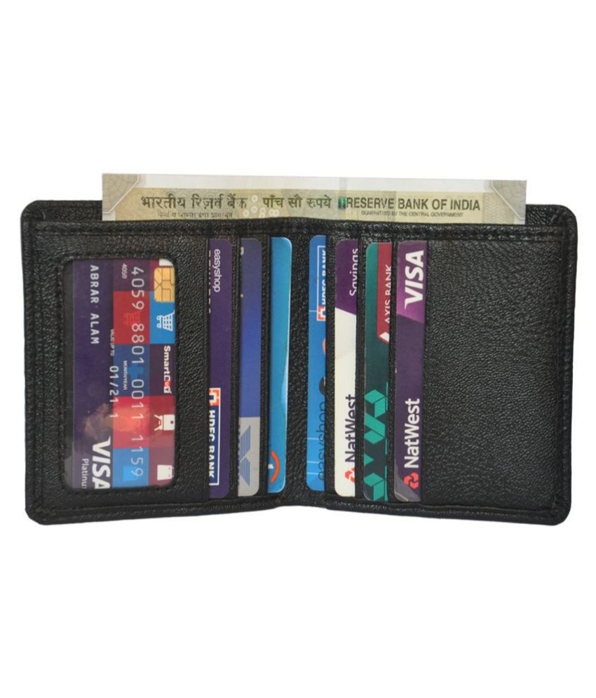 Mens Genuine Leather Multi-Credit Card Holder Wallet W/Protective Band 