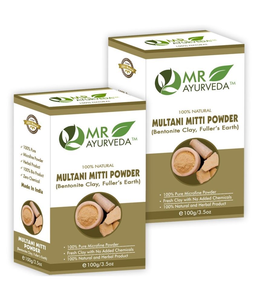     			MR Ayurveda 100% Pure Multani Mitti Powder Face Pack Masks 200 gm Pack of 2
