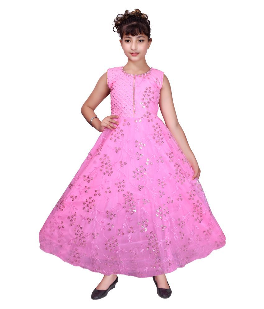     			Sky Heights - Pink Net Girl's A-line Dress ( Pack of 1 )