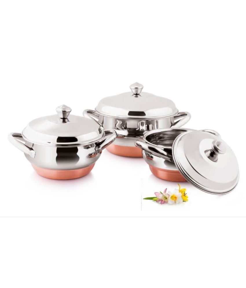     			AQUIRIOS Copper Handi 3 Piece Cookware Set