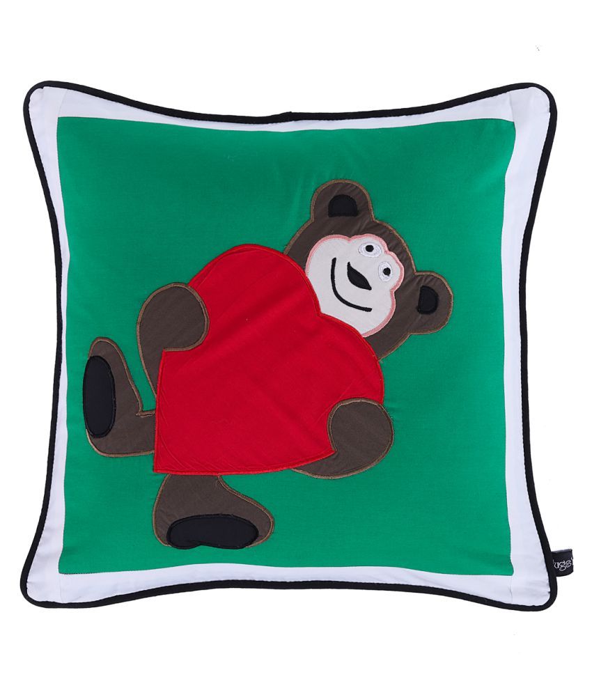     			Hugs'n'Rugs Single Cotton Green Cushion Cover (40 x 40 cm) 16 x 16