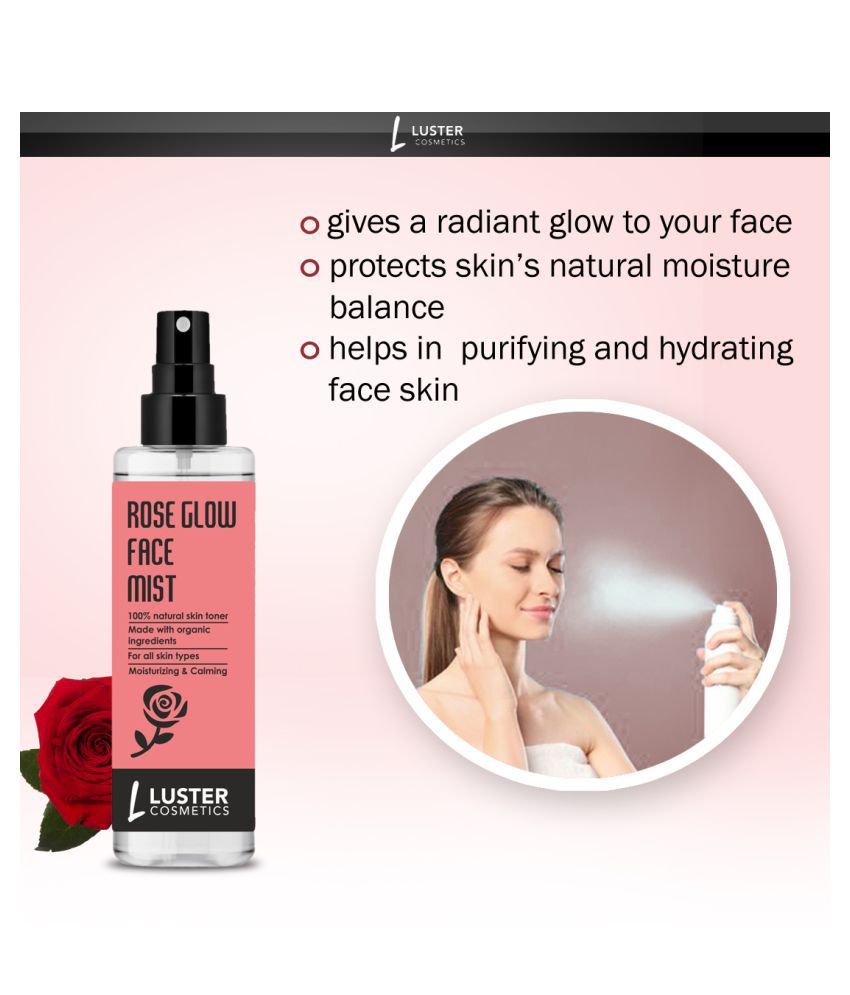 Luster Cosmetics Rose Glow Face Mist Skin Tonic 115 mL