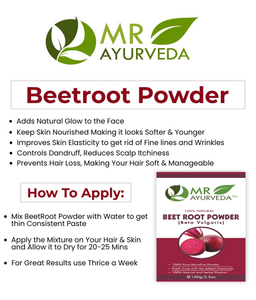 MR Ayurveda Natural BeetRoot Powder Face Pack Masks 100 gm Buy MR