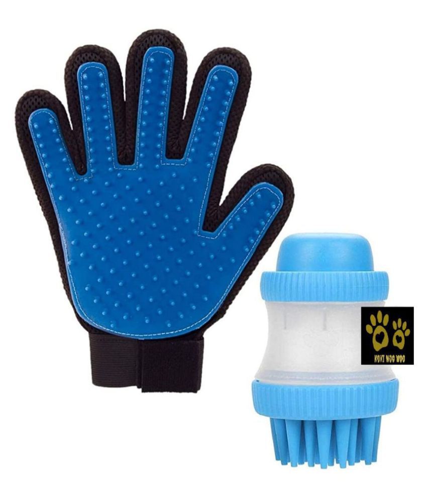 KOKIWOOWOO Grooming Combo for Dog Gloves & Dog Washer - Pack of 2