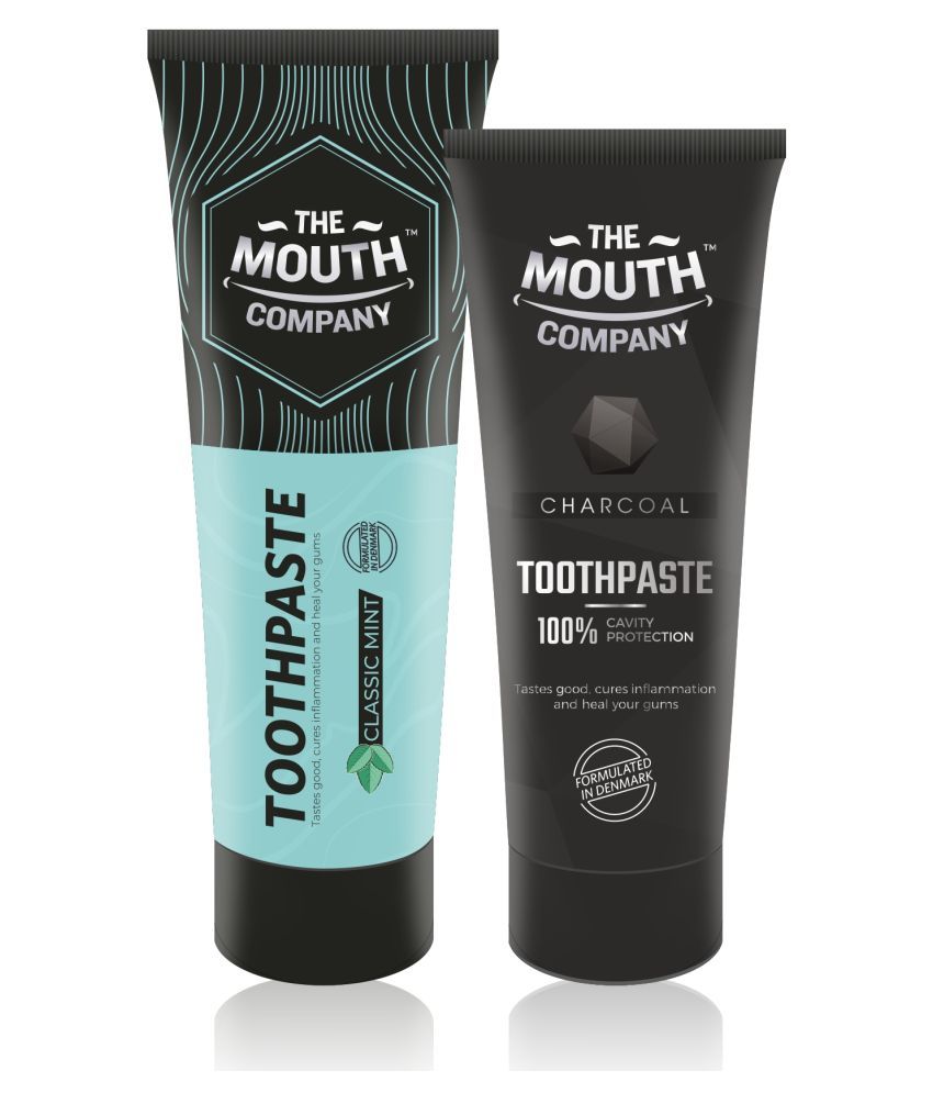     			The Mouth Company  Mint Toothpaste, Charcoal Toothpaste Standard Oral Kit Pack of 2