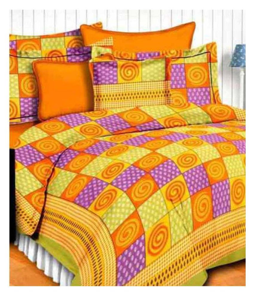     			Uniqchoice - Assorted Cotton Double Bedsheet with 2 Pillow Covers