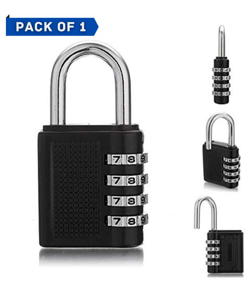     			Lock Guard 4 Digit Combination Pad Lock Pack of 1, Anti Theft Padlock For Every Locker, Metal and Plated Steel Material High Security Padlock
